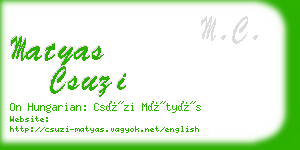 matyas csuzi business card